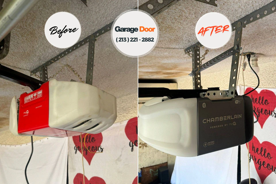 Before and after: garage door repair Lake Norman of Catawba, NC